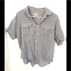 Jcrew linen striped shirt